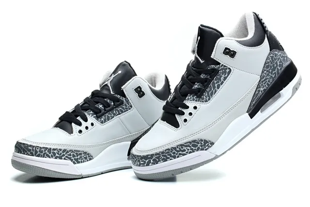 Air Jordan 3 Tênis de Basquete Preto Cimento Azul 5