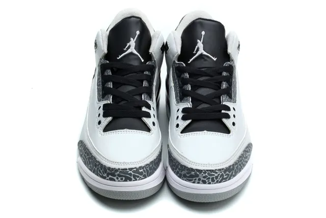 Air Jordan 3 Tênis de Basquete Preto Cimento Azul 7