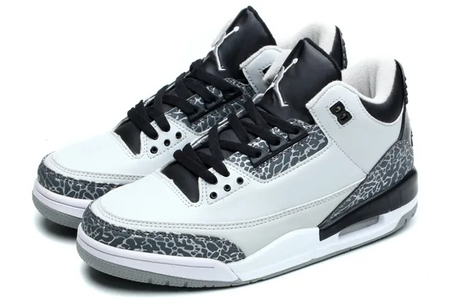 Air Jordan 3 Tênis de Basquete Preto Cimento Azul 9