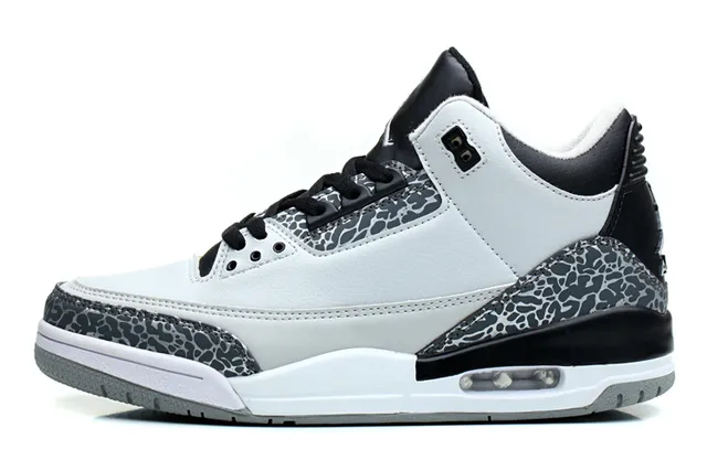 Air Jordan 3 Tênis de Basquete Preto Cimento Azul 12