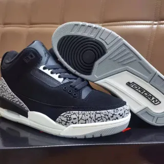 Zapatillas de baloncesto Air Jordan 3 Black Cement con estampado de elefante