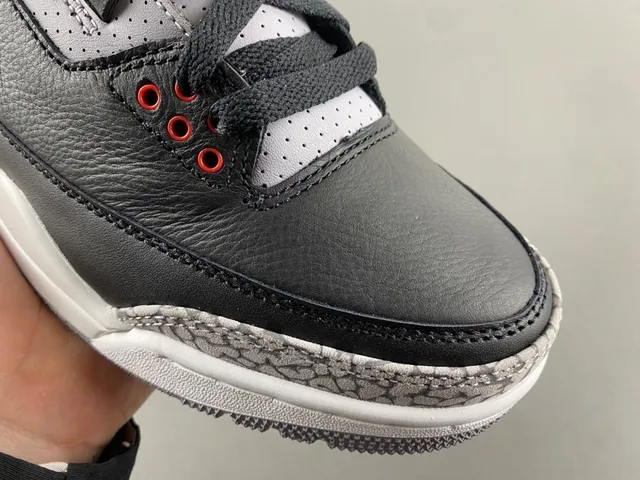 Zapatillas de baloncesto Air Jordan 3 Black Cement con estampado de elefante 2