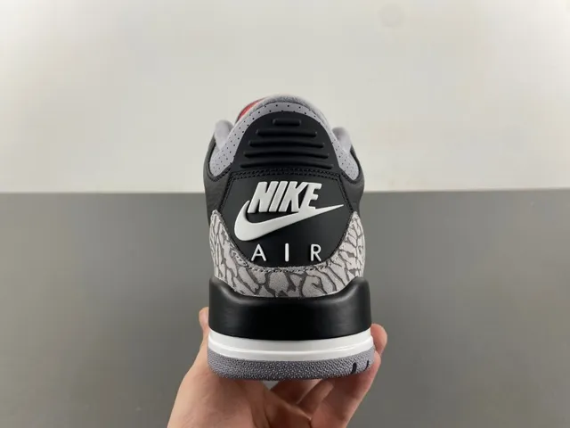 Zapatillas de baloncesto Air Jordan 3 Black Cement con estampado de elefante 4