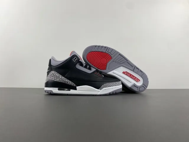 Zapatillas de baloncesto Air Jordan 3 Black Cement con estampado de elefante 12