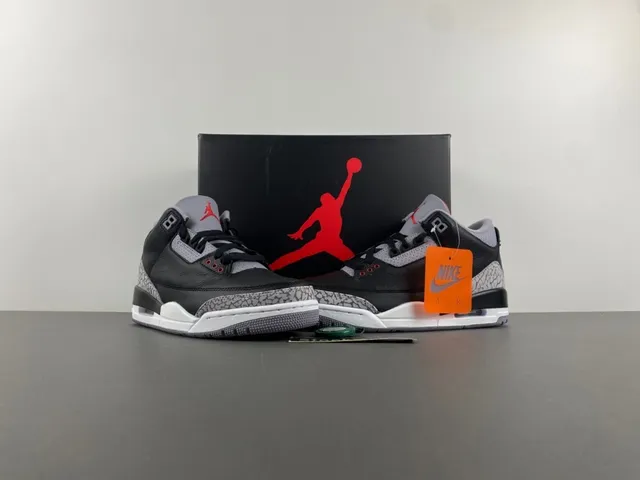 Zapatillas de baloncesto Air Jordan 3 Black Cement con estampado de elefante 13