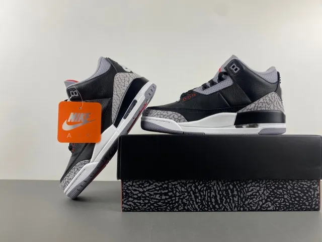 Zapatillas de baloncesto Air Jordan 3 Black Cement con estampado de elefante 14