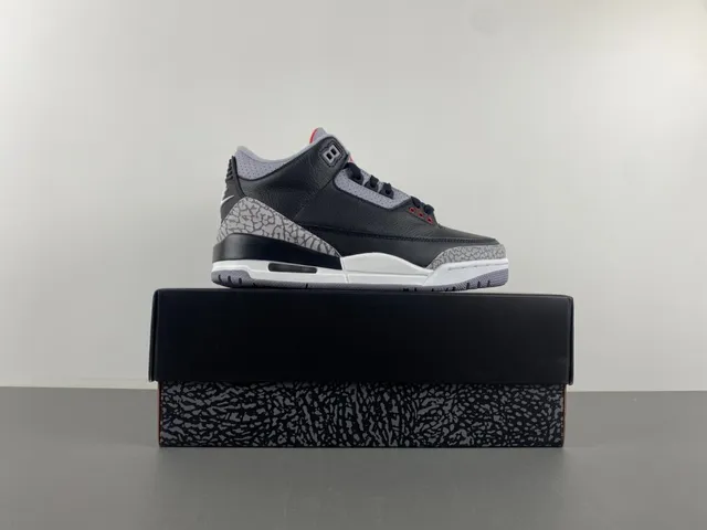 Zapatillas de baloncesto Air Jordan 3 Black Cement con estampado de elefante 15