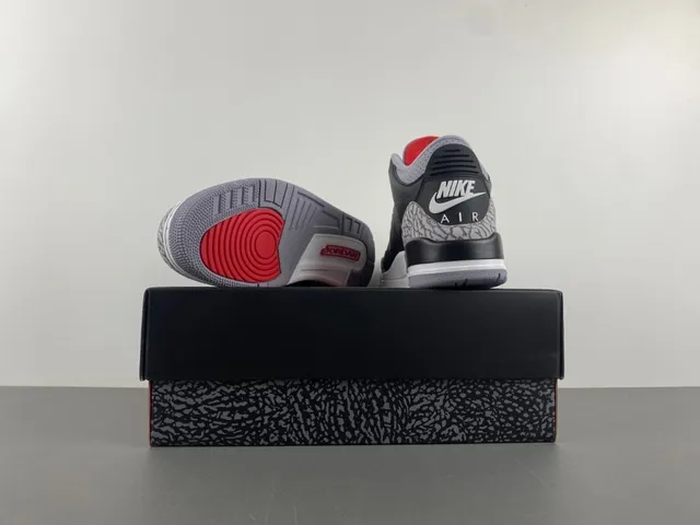 Zapatillas de baloncesto Air Jordan 3 Black Cement con estampado de elefante 16