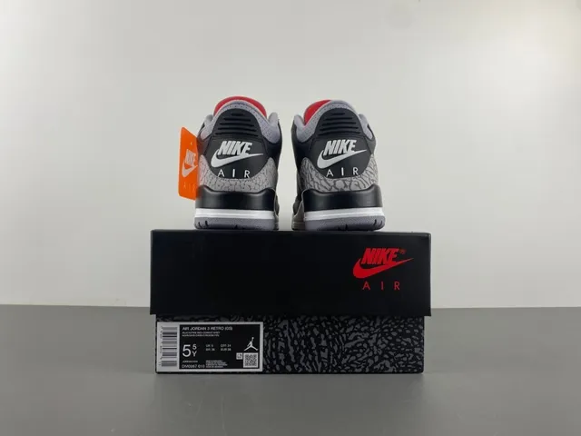 Zapatillas de baloncesto Air Jordan 3 Black Cement con estampado de elefante 17