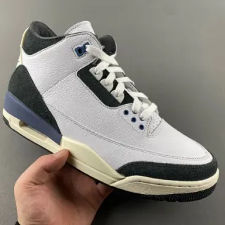 Air Jordan 3 tênis de basquete branco preto azul