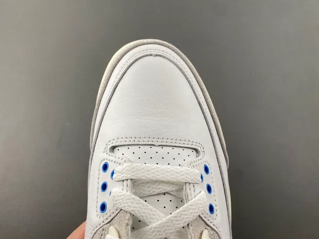 Air Jordan 3 সাদা হালকা ধূসর নীল বাস্কেটবল জুতো 5