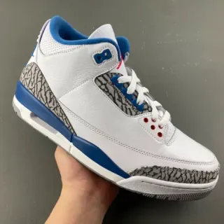 Air Jordan 3 सफेद रॉयल ब्लू एलीफेंट प्रिंट बास्केटबॉल जूते