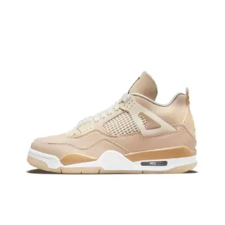 Air Jordan 4 बेज लेदर और मेश बास्केटबॉल जूते