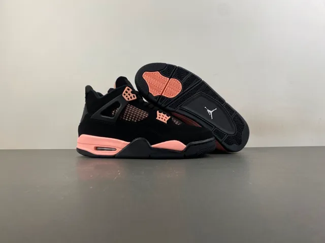 Air Jordan 4 Black Rose Gold Basketball Shoes 12