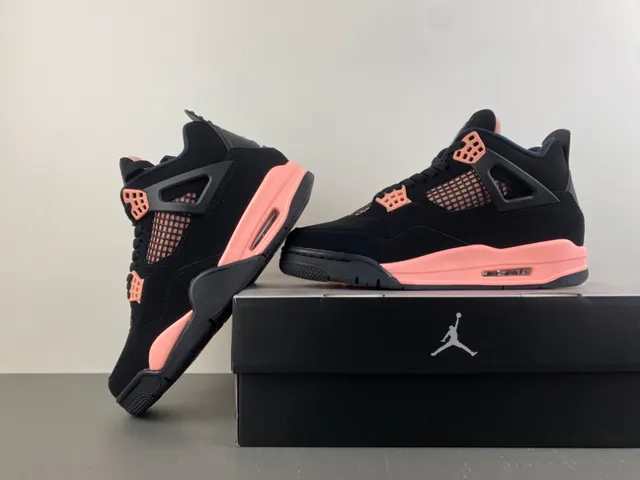 Air Jordan 4 Black Rose Gold Basketball Shoes 14