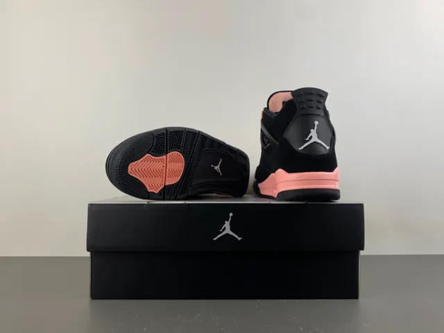 Air Jordan 4 Black Rose Gold Basketball Shoes 16