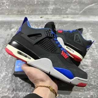 Tênis de basquete Air Jordan 4 preto azul royal vermelho