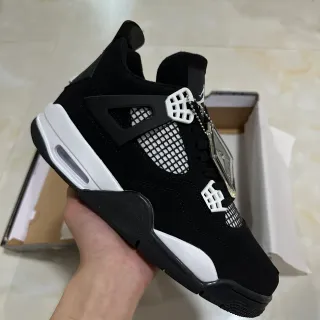 Air Jordan 4 কালো সাদা বাস্কেটবল জুতো