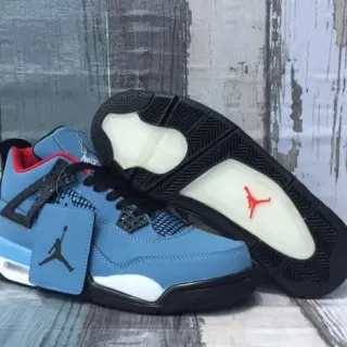 Air Jordan 4 浅蓝黑红篮球鞋