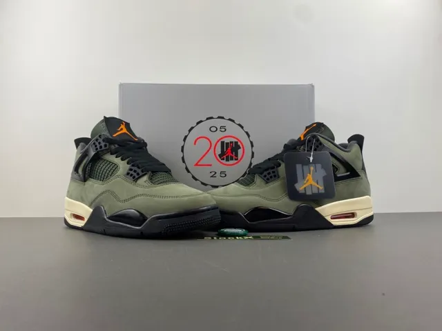 Chaussures de basketball Air Jordan 4 en daim vert olive 13