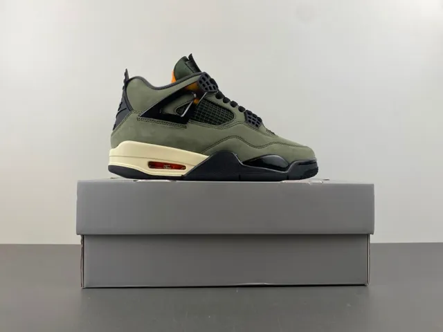 Chaussures de basketball Air Jordan 4 en daim vert olive 15