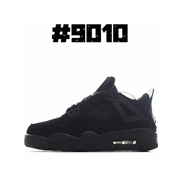 Chaussures de basketball Air Jordan 4 Retro noir et or 10