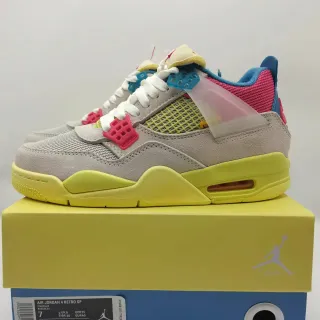 Air Jordan 4 Retro SP गुलाबी नीले पीले बास्केटबॉल जूते