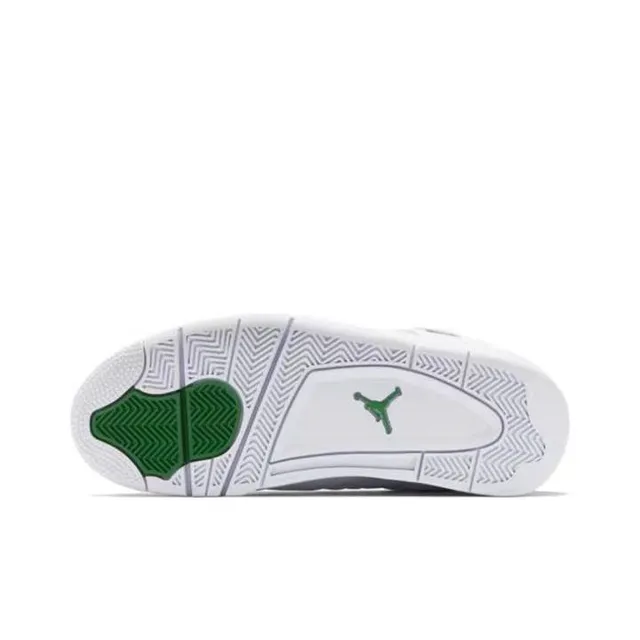Tênis de basquete Air Jordan 4 Retro branco e verde 2
