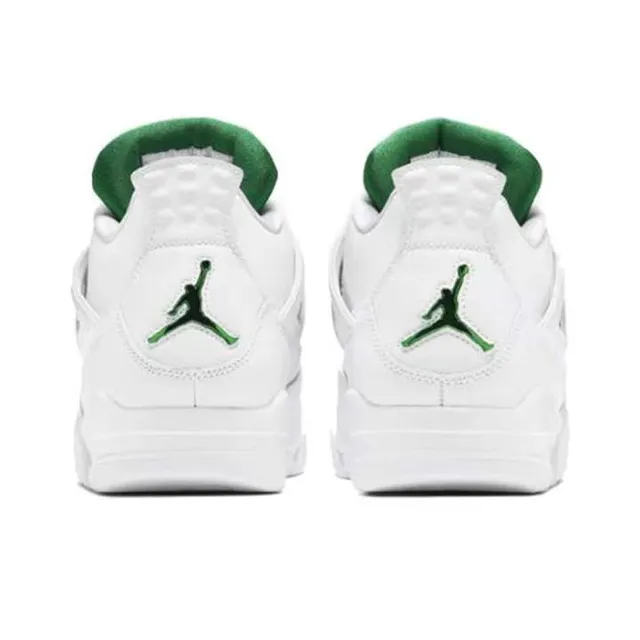 Tênis de basquete Air Jordan 4 Retro branco e verde 3