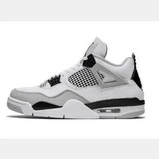 Air Jordan 4 Retro tênis de basquete branco cinza claro preto