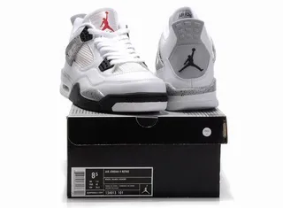 Air Jordan 4 সাদা কালো লাল বাস্কেটবল জুতো 2