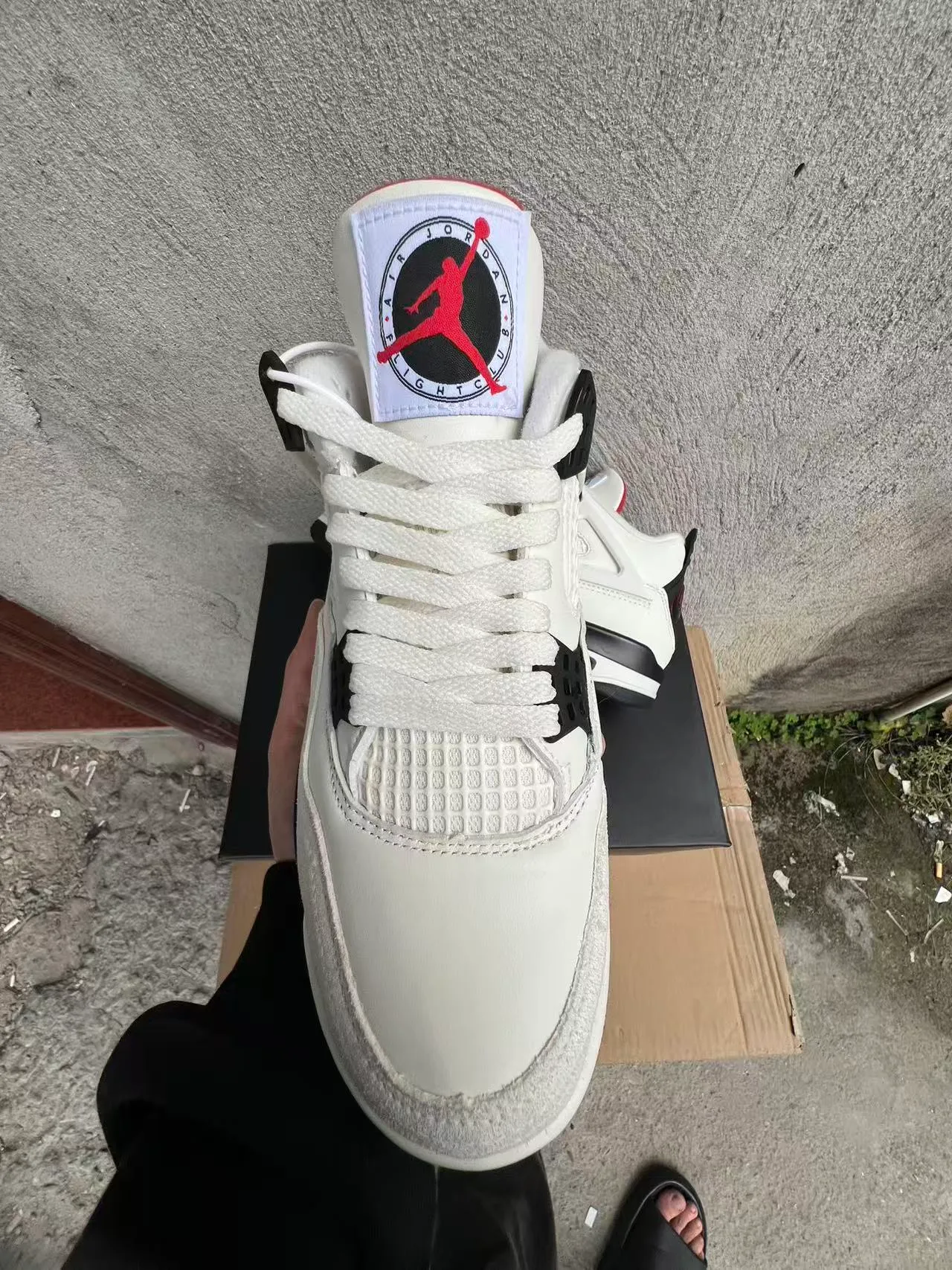 Zapatillas de baloncesto Air Jordan 4 blanco negro rojo 3