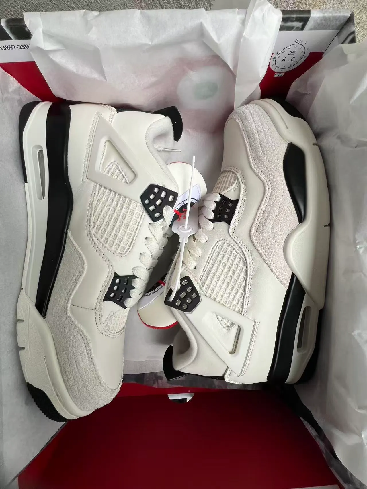 Zapatillas de baloncesto Air Jordan 4 blanco negro rojo 9