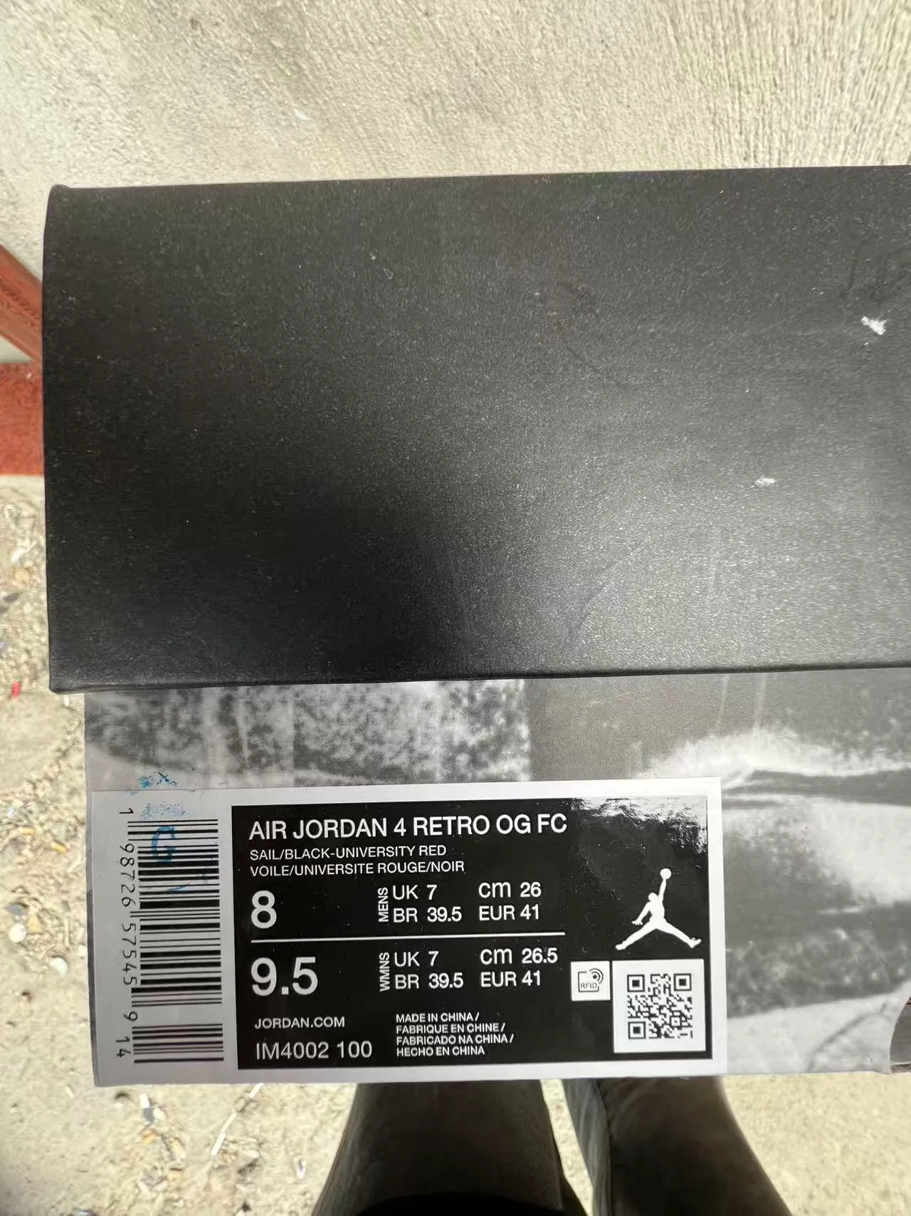 Zapatillas de baloncesto Air Jordan 4 blanco negro rojo 10