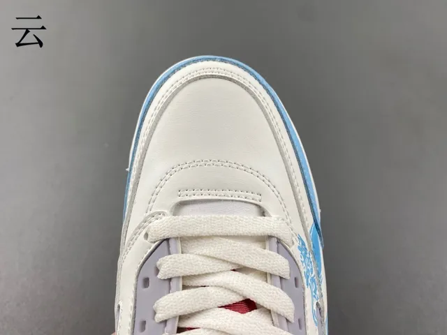 Tênis de basquete Air Jordan 4 branco azul vermelho dragão dourado 8