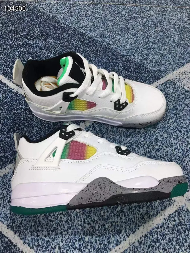 Air Jordan 4 أبيض رمادي أحمر أحذية كرة السلة 7