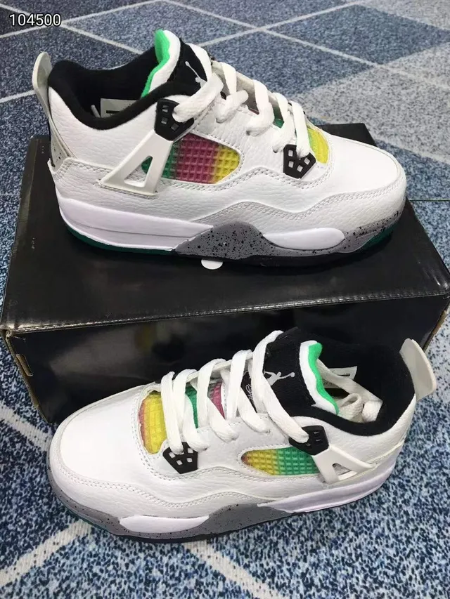 Air Jordan 4 أبيض رمادي أحمر أحذية كرة السلة 9