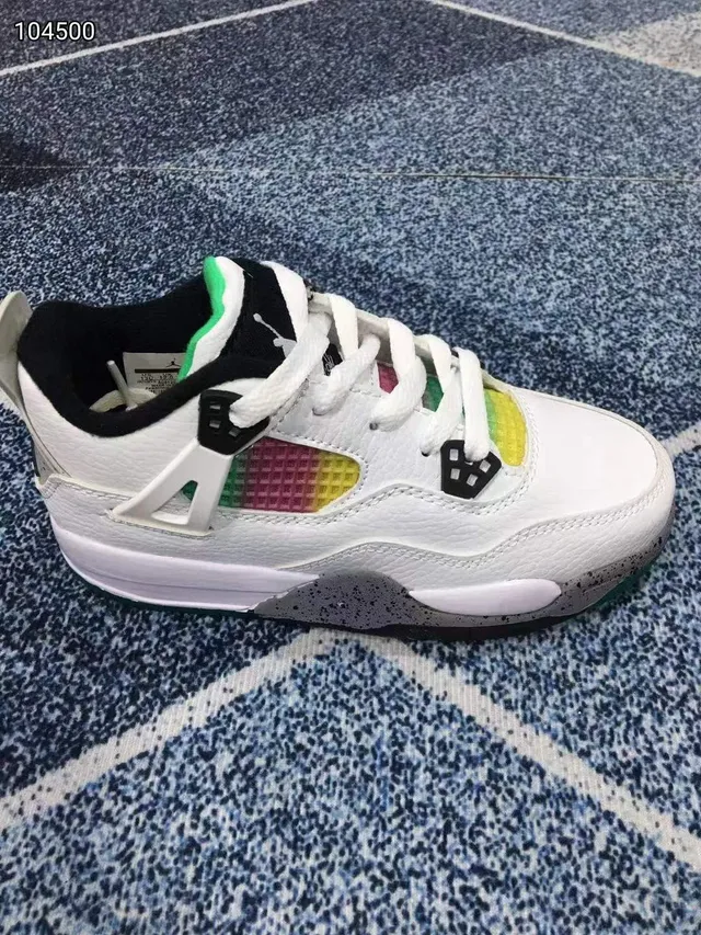 Air Jordan 4 أبيض رمادي أحمر أحذية كرة السلة 10