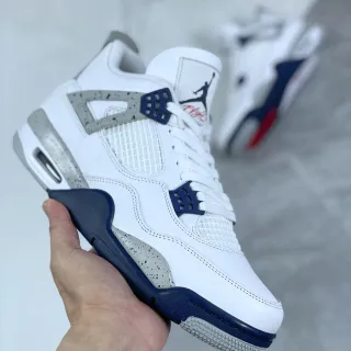 Air Jordan 4 白/海军/水泥篮球鞋