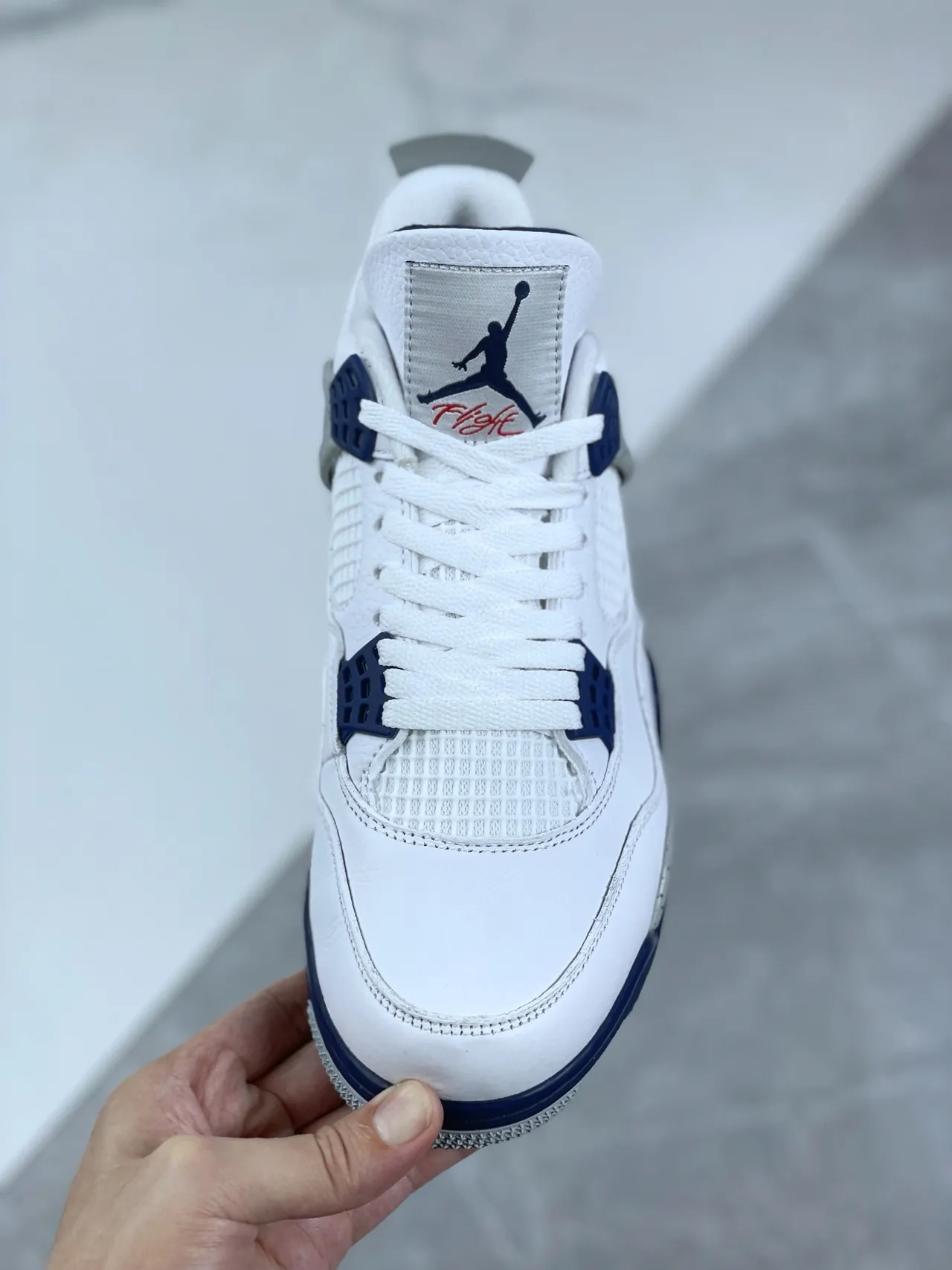 Air Jordan 4 সাদা নেভি সিমেন্ট বাস্কেটবল জুতা 2