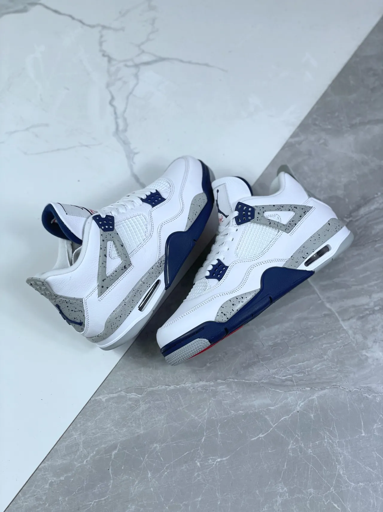 Air Jordan 4 সাদা নেভি সিমেন্ট বাস্কেটবল জুতা 4