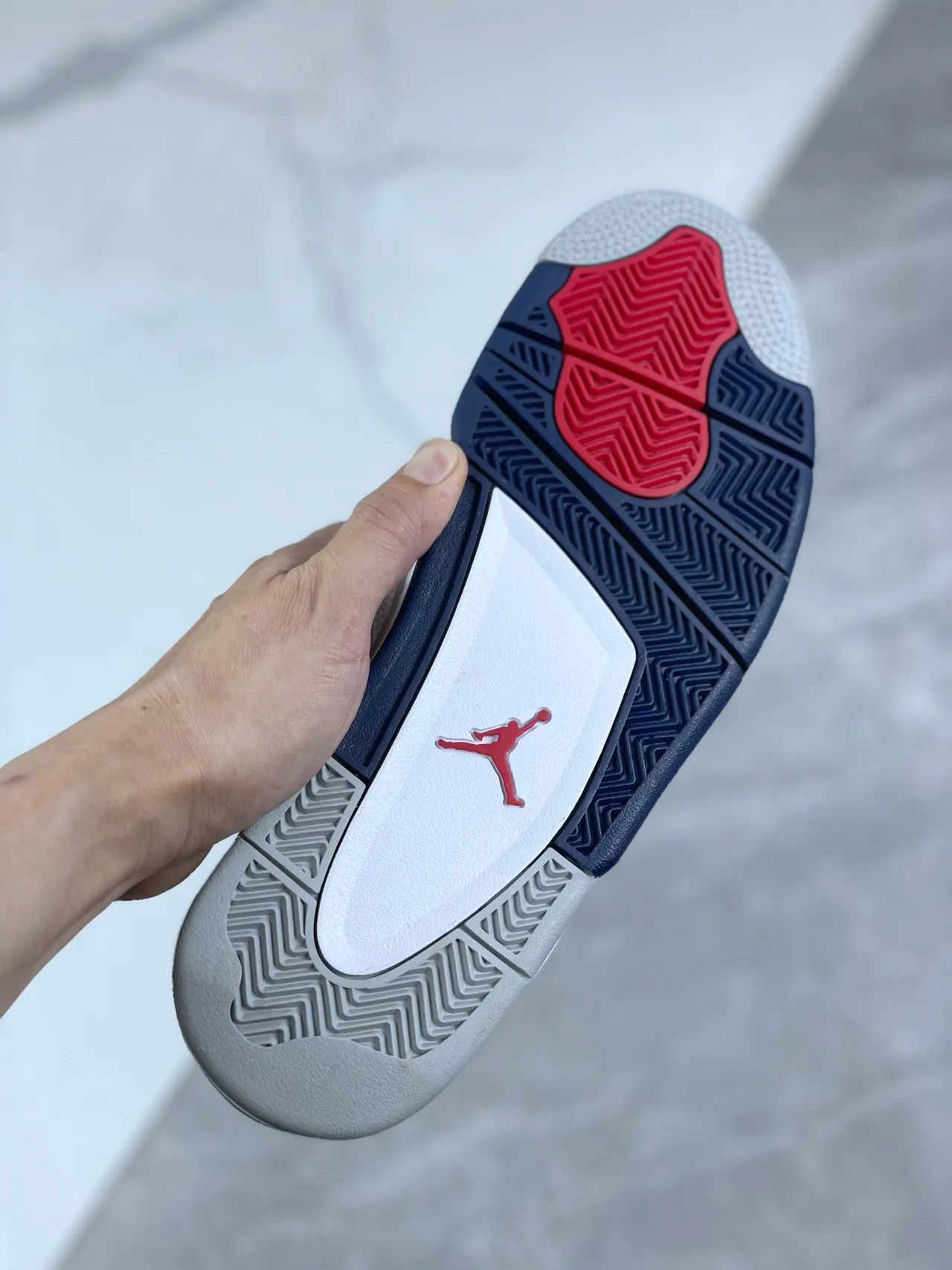 Air Jordan 4 সাদা নেভি সিমেন্ট বাস্কেটবল জুতা 6