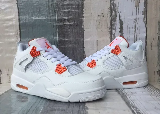 Air Jordan 4 সাদা কমলা বাস্কেটবল জুতো 4