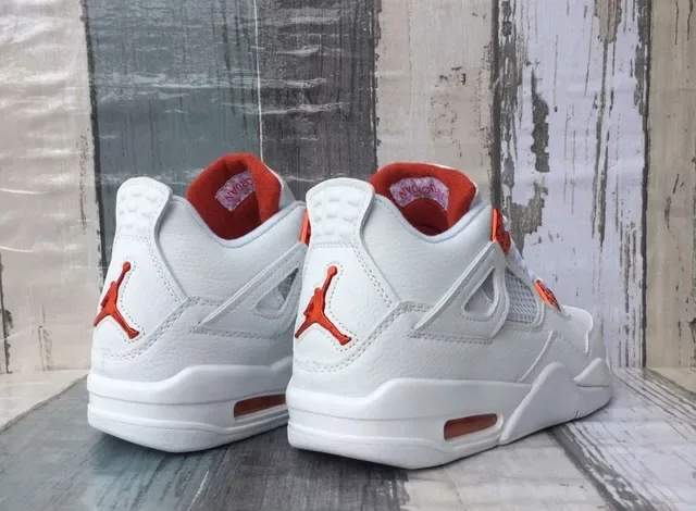 Air Jordan 4 সাদা কমলা বাস্কেটবল জুতো 5