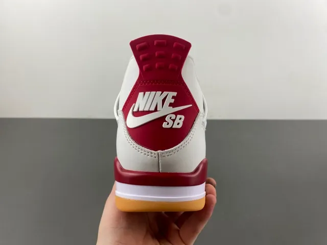 Air Jordan 4 branco vermelho goma tênis de basquete 4