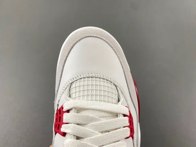 Air Jordan 4 branco vermelho goma tênis de basquete 5