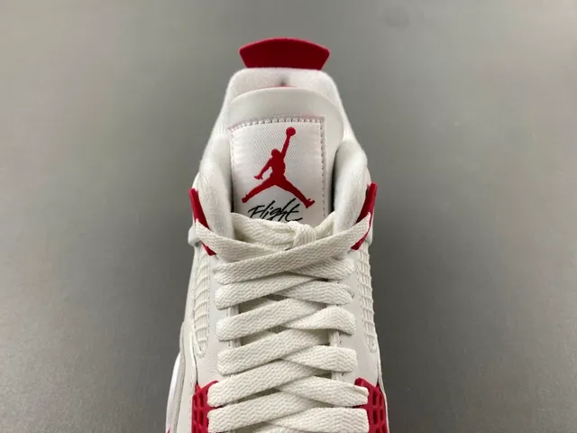 Air Jordan 4 branco vermelho goma tênis de basquete 6