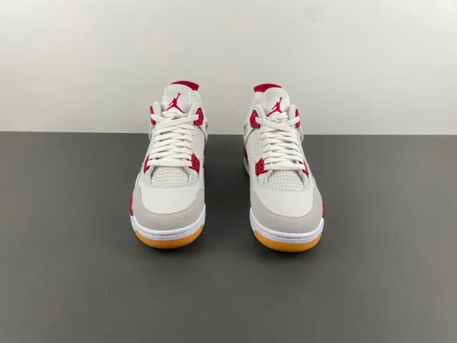 Air Jordan 4 branco vermelho goma tênis de basquete 11