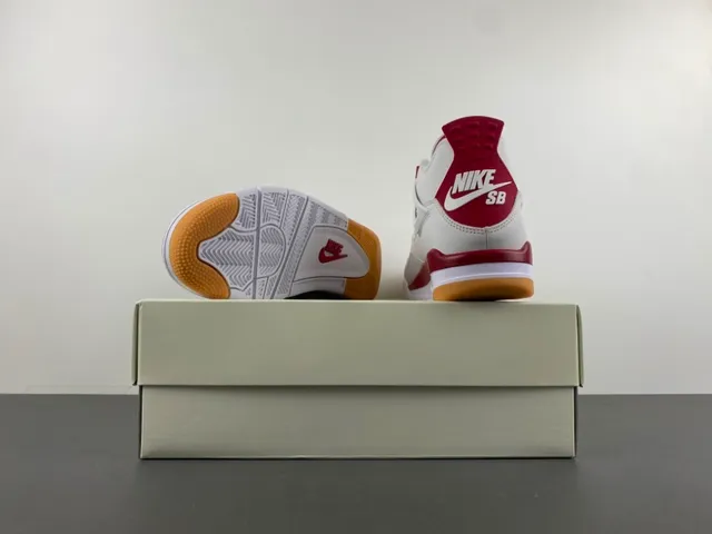 Air Jordan 4 branco vermelho goma tênis de basquete 16