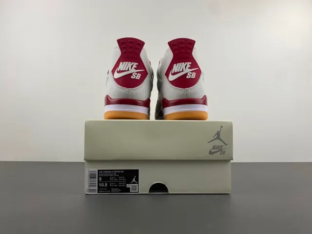 Air Jordan 4 branco vermelho goma tênis de basquete 17